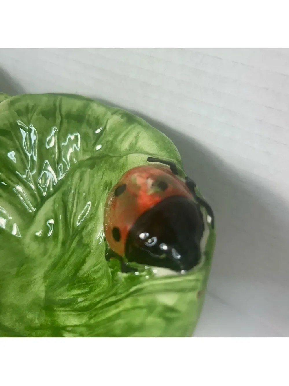VTG Ceramic Ladybugs 3D Cereal Dessert Bowls Set of 2 Made in Italy Nature 7x3”